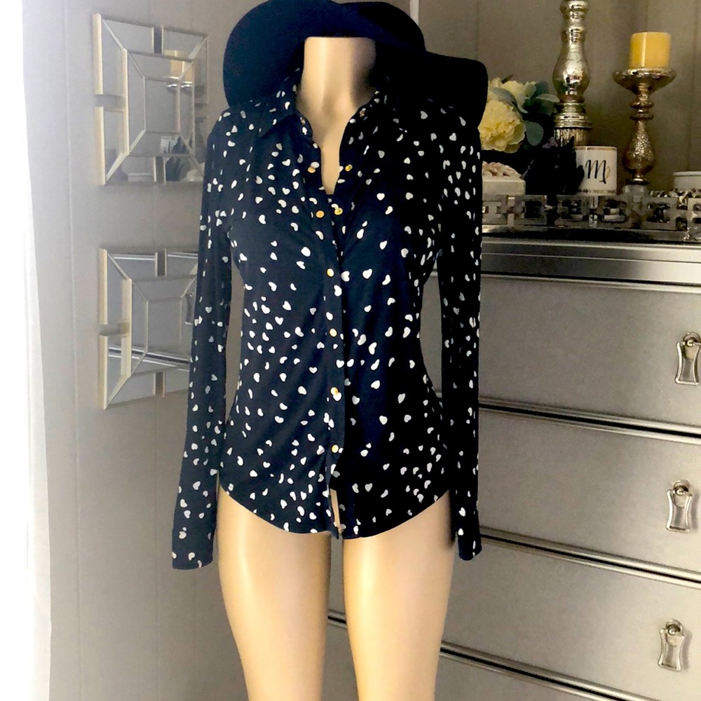 BCBG Maxazria Heart Long Sleeve with Built-In Cami